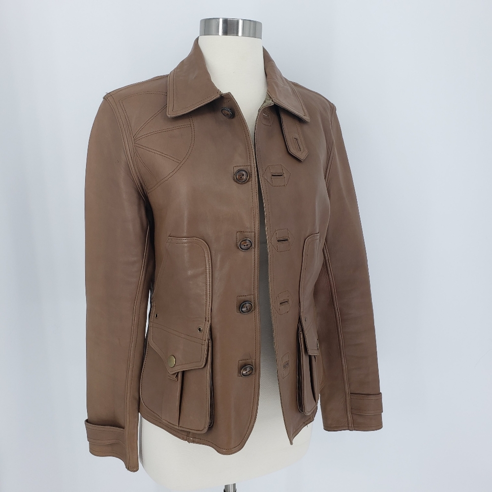 Rare Vintage Ralph Lauren Brown Leather Jacket